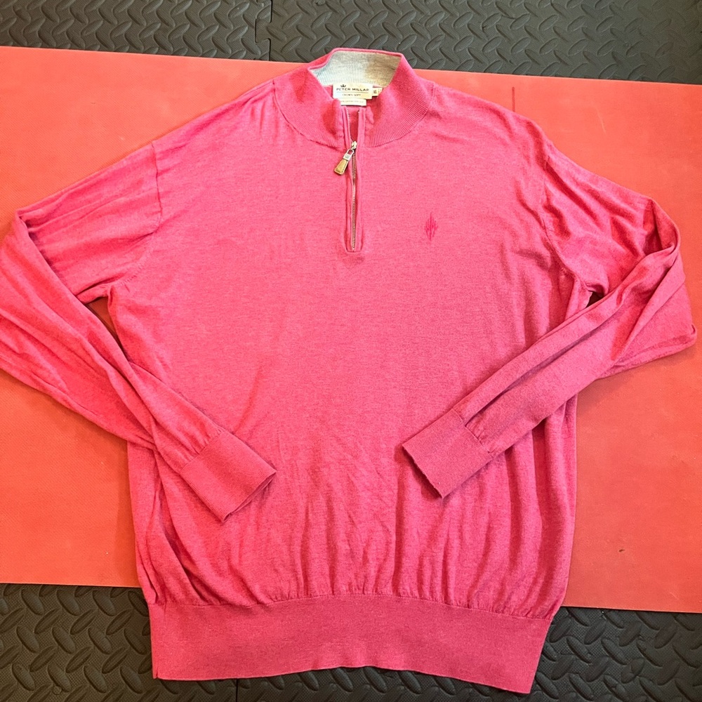 Peter Millar  Pink Half-Zip Sweater